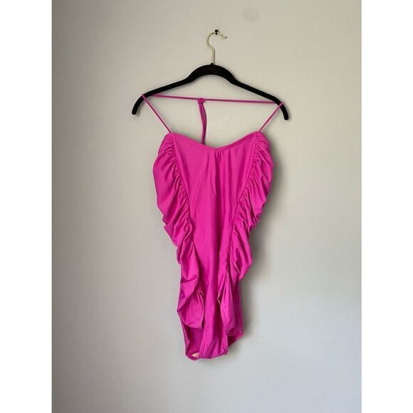 Esther Williams for Misty vintage raspberry pink one piece modest swimsuit - Picture 2 of 7